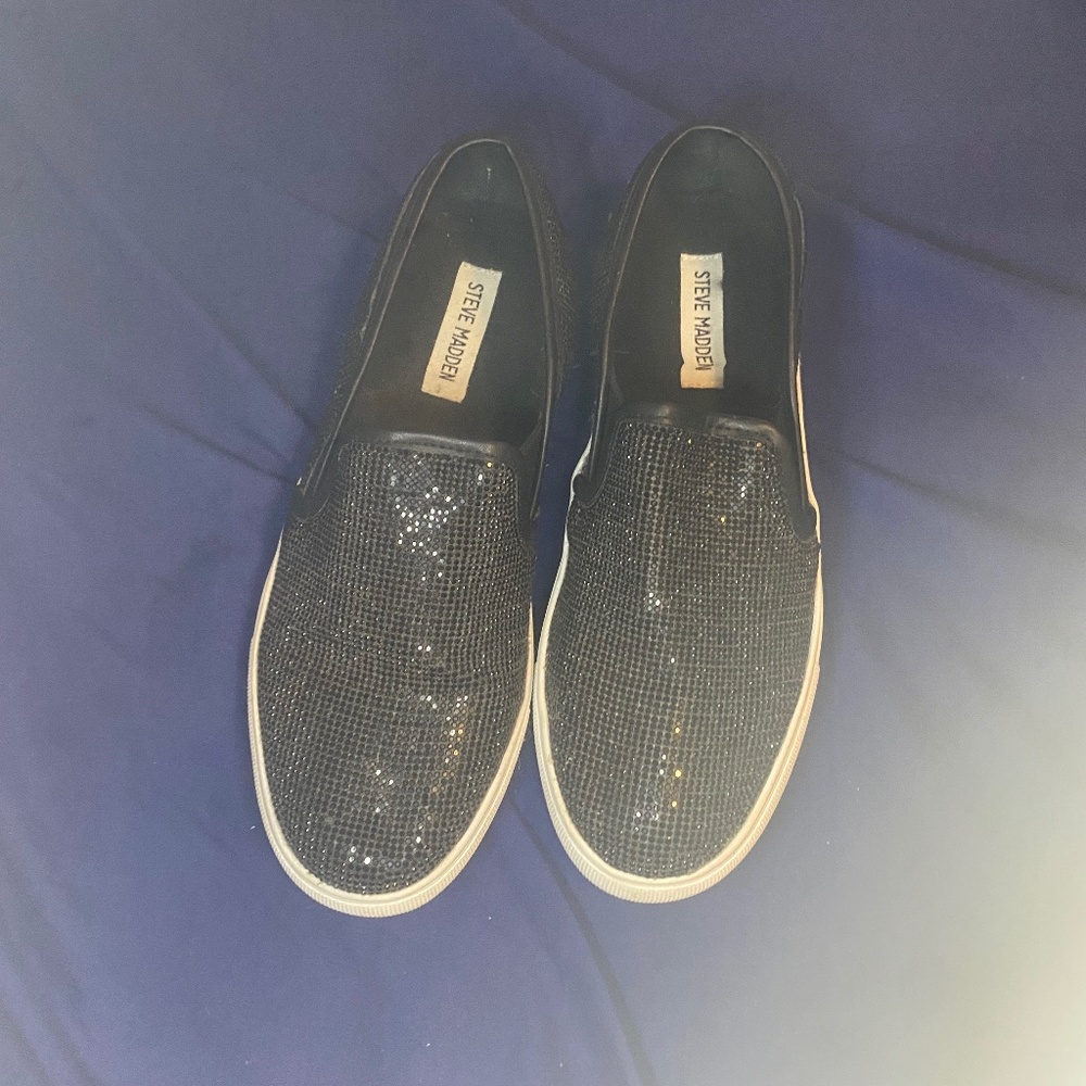 Black glitter sneakers